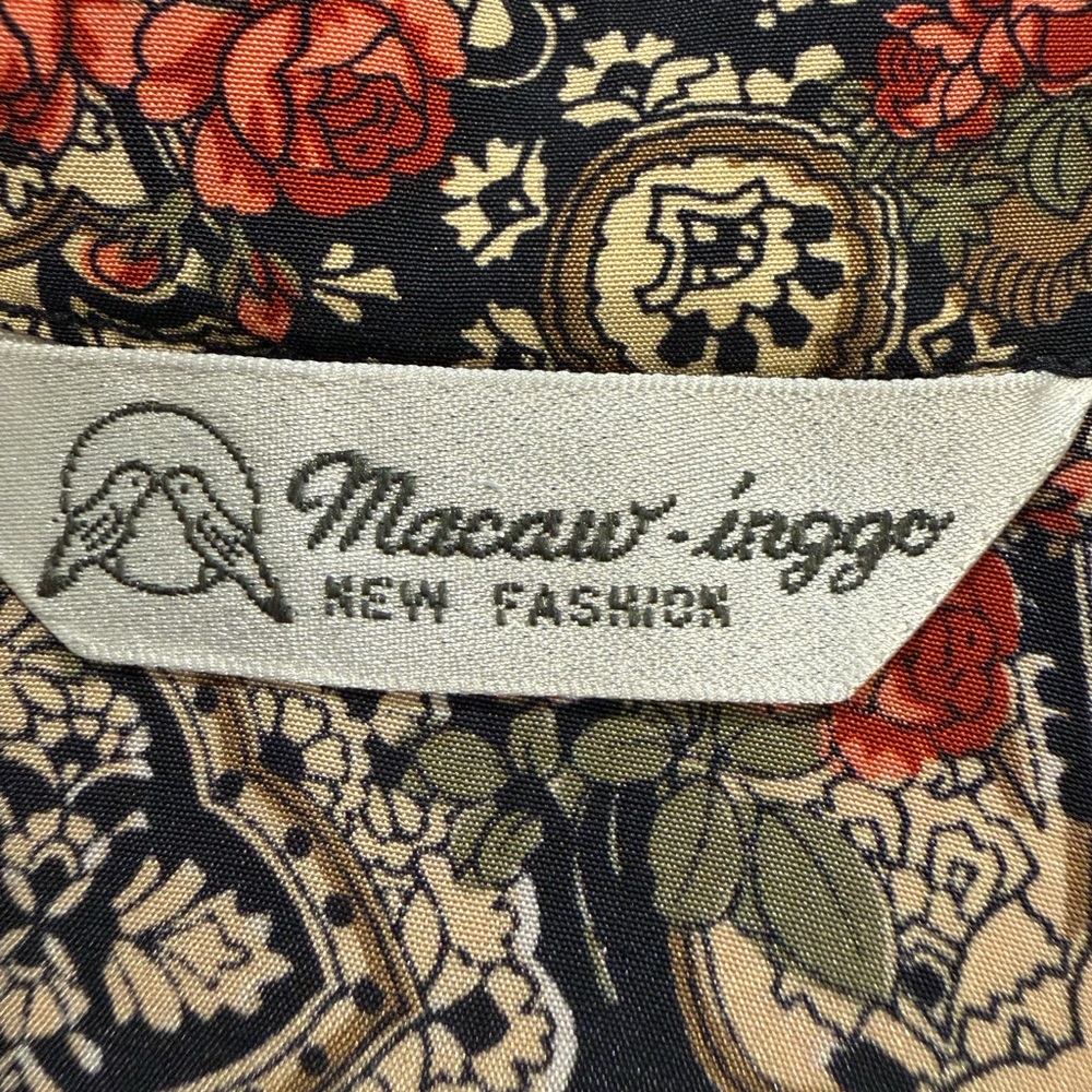 Macaw-Inggo Blouse Vintage Paisley Floral Button Down Blouse Retro Size Medium - Picture 2 of 12
